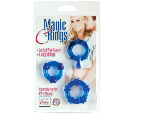 Набор из 3-х синих эрекционных колечек MAGIC C-RINGS - 1