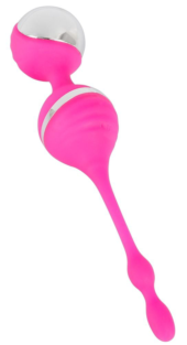 Розовые вагинальные шарики с вибрацией Smile - 1