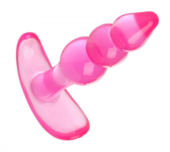Розовая анальная пробка Bubbles Bumpy Starter - 11 см. - 1