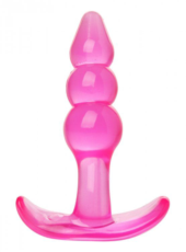 Розовая анальная пробка Bubbles Bumpy Starter - 11 см. - 0