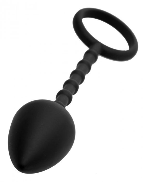 Эрекционное кольцо с каплевидной анальной пробкой Imbed Silicone Anal Plug and Cock Ring - 1