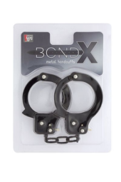 Чёрные наручники из листового металла BONDX METAL CUFFS BLACK - 1
