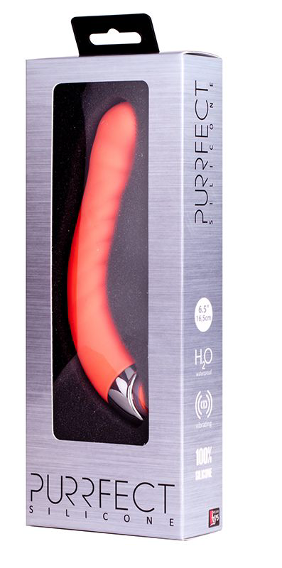 Оранжевый G-вибратор из силикона PURRFECT SILICONE G-SPOT VIBRATOR - 16,5 см. - 1