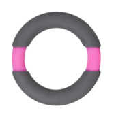 Серое эрекционное кольцо NEON STIMU RING 37MM GREY/PINK - 0