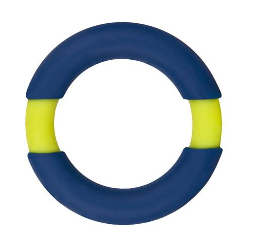 Синее эрекционное кольцо NEON STIMU RING 42MM BLUE/YELLOW - 0