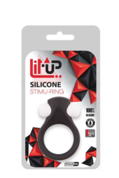 Чёрное эрекционное виброкольцо LIT-UP SILICONE STIMU RING 2 BLACK - 1