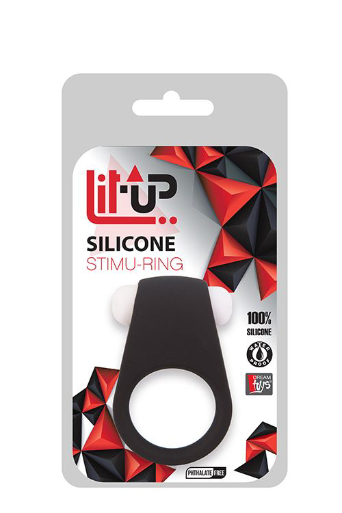 Чёрное эрекционное виброкольцо LIT-UP SILICONE STIMU RING 4 BLACK - 1