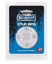 Эрекционное кольцо с 4 бусинами MENZSTUFF STUD RING CLEAR - 1