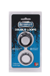 Набор из 2 эрекционных колец MENZSTUFF DOUBLE LOOPS 2 SILICONE RING: одинарного и двойного - 1