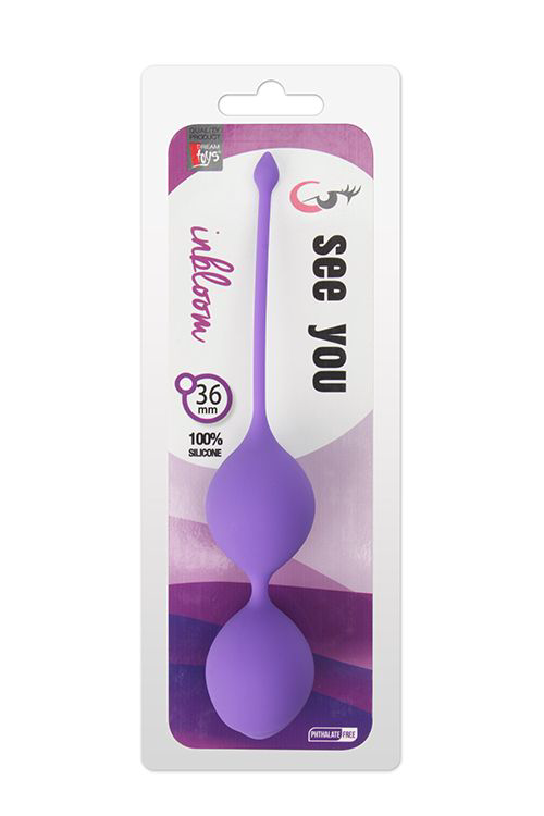 Фиолетовые вагинальные шарики SEE YOU IN BLOOM DUO BALLS 36MM - 1