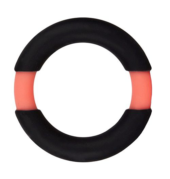 Чёрное эрекционное кольцо NEON STIMU RING 32MM BLACK/ORANGE - 0