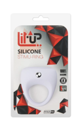 Белое эрекционное кольцо LIT-UP SILICONE STIMU RING 7 - 1
