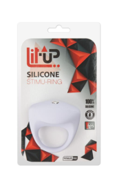 Белое эрекционное кольцо LIT-UP SILICONE STIMU RING 8 - 1