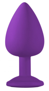 Большая фиолетовая анальная пробка Emotions Cutie Large с прозрачным кристаллом - 10 см. - 0