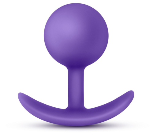 Фиолетовая пробка-шар для ношения Luxe Wearable Vibra Plug - 8,9 см. - 0