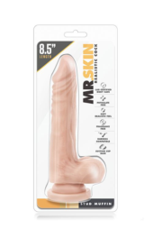 Телесный фаллоимитатор на присоске Dr. Skin Realistic Cock Stud Muffin - 21,6 см. - 1