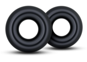 Набор из 2 черных колец Stay Hard Donut Rings Oversized - 0