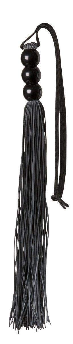 Чёрная резиновая мини-плеть Rubber Whip - 43 см. - 0