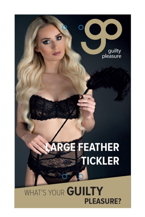 Стек с большим чёрным пером Large Feather Tickler - 65 см. - 2