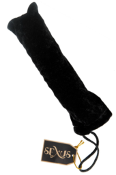 Стеклянная анальная втулка с черным хвостиком - 9,5 см. - 1