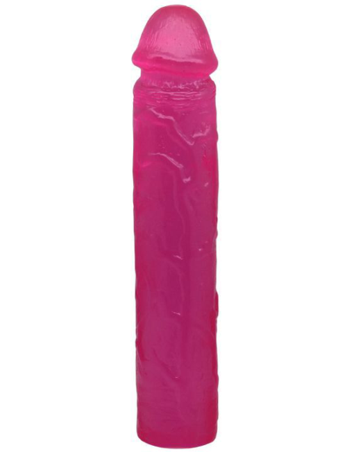 Ярко-розовый гелевый фаллоимитатор - 24 см. - 1