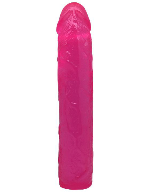 Ярко-розовый гелевый фаллоимитатор - 24 см. - 2