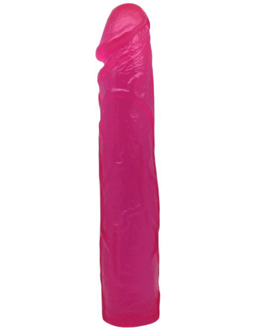 Ярко-розовый гелевый фаллоимитатор - 24 см. - 0