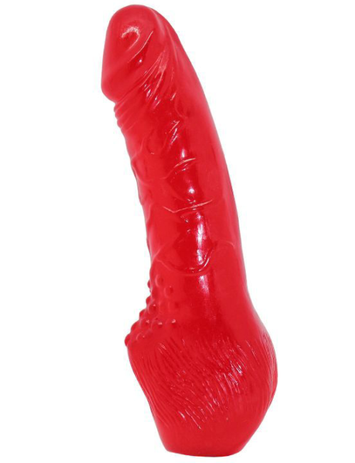 Красный гелевый фаллоимитатор с утолщением - 20,6 см. - 2