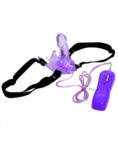 Фиолетовый клиторальный стимулятор-бабочка с 7 режимами вибрации - 0