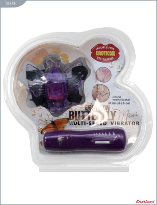 Фиолетовый клиторальный стимулятор-бабочка с 7 режимами вибрации - 4