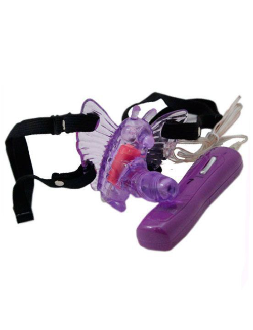 Фиолетовый клиторальный стимулятор-бабочка с 7 режимами вибрации - 2