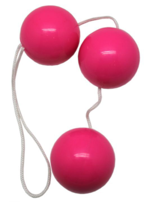 Розовые тройные вагинальные шарики - 1
