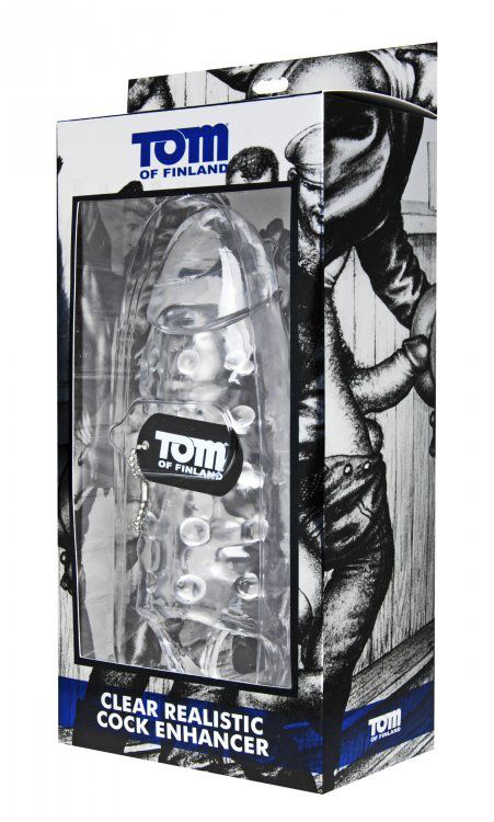 Насадка на член с кольцом для мошонки Tom of Finland Clear Realistic Cock Enhancer - 24 см. - 1