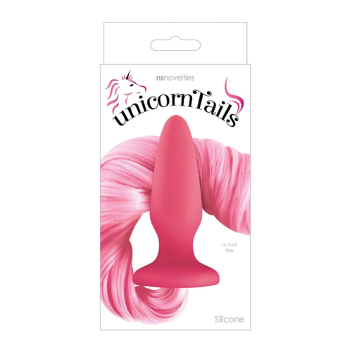 Розовая анальная пробка с нежно-розовым хвостом Unicorn Tails Pastel Pink - 1