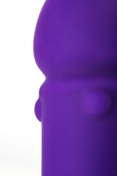 Фиолетовый вибратор с утолщением посередине и клиторальным зайчиком - 18 см. - 6