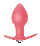 Розовая анальная пробка с вибрацией Bulb Anal Plug - 10 см. - 0