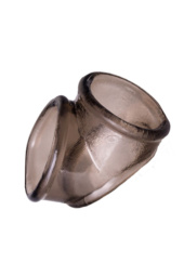 Дымчатое эрекционное кольцо с фиксацией мошонки - 1