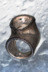 Дымчатое эрекционное кольцо с фиксацией мошонки - 2