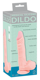 Реалистичный фаллоимитатор с чуть зауженной головкой Medical Silicone Dildo - 21 см. - 3