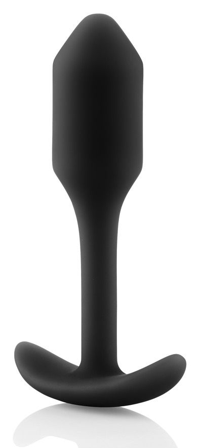 Чёрная пробка для ношения B-vibe Snug Plug 1 - 9,4 см. - 4