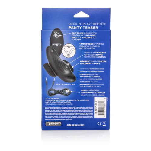 Чёрный вибростимулятор для ношения в трусиках Lock-N-Play Remote Panty Teaser - 2