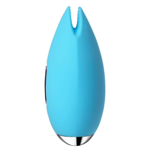 Голубой вибростимулятор клитора Candy с эффектом поцелуя рыбки - 1