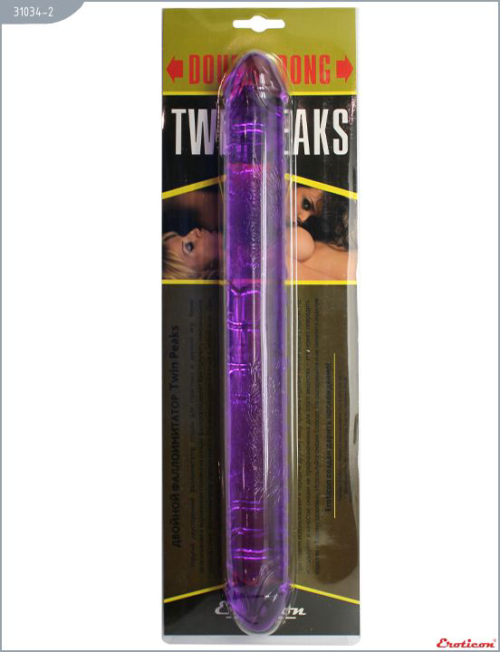 Фиолетовый фаллоимитатор Twin Peaks - 33,5 см. - 3
