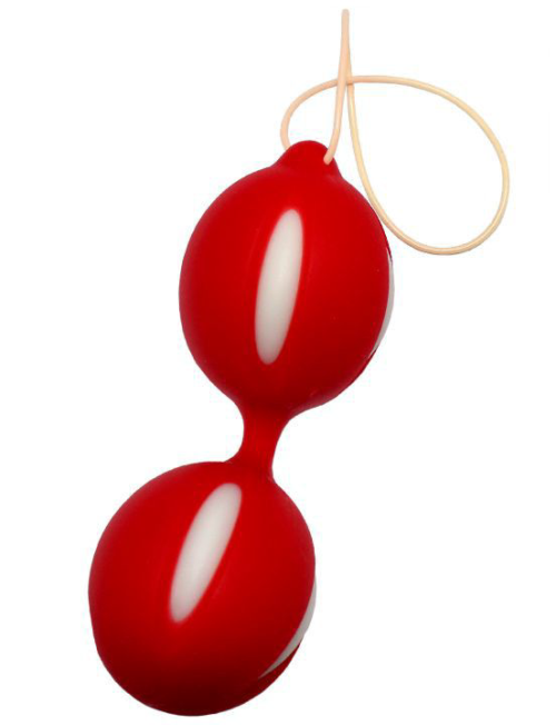 Красные вагинальные шарики с петлей - 1