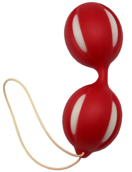 Красные вагинальные шарики с петлей - 0