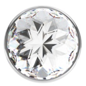 Большая серебристая анальная пробка Diamond Clear Sparkle Large с прозрачным кристаллом - 8 см. - 2