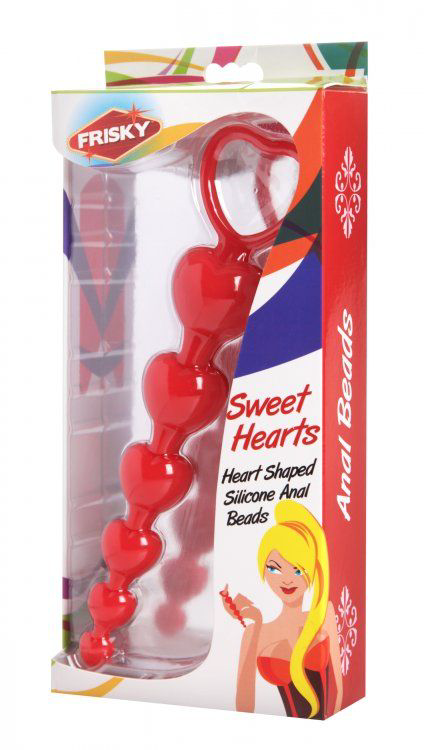 Красные анальные бусы Sweet Heart Silicone Anal Beads - 18,4 см. - 1