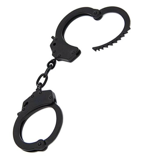 Чёрный металлические наручники Romfun - 0