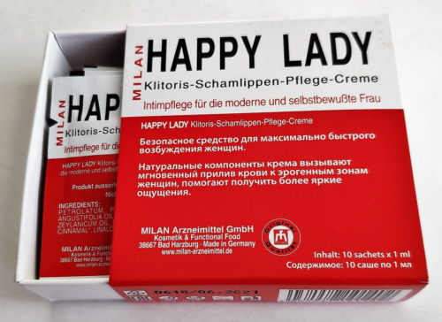 Набор из 10 пробников крема для усиления возбуждения у женщины Happy Lady - 0
