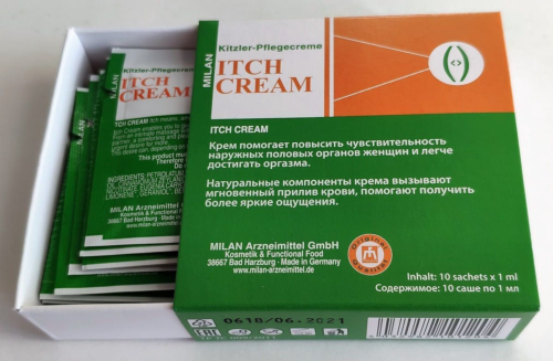 Набор из 10 пробников возбуждающего крема для женщин Itch Cream - 0